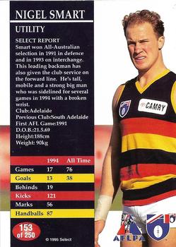 1995 Select AFL #153 Nigel Smart Back
